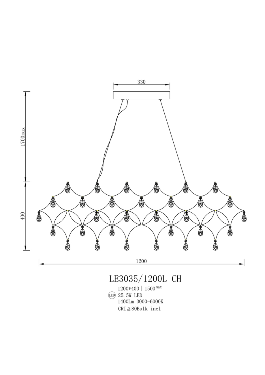 Подвесная люстра Thea LE3035/1200L CH