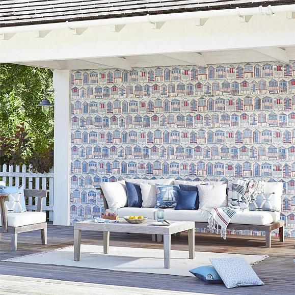 Обои Sanderson 216559 Beach Huts Nautical