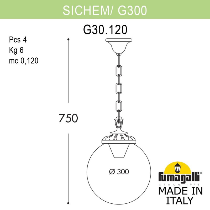 Уличный светильник Fumagalli G30.120.000.BYE27