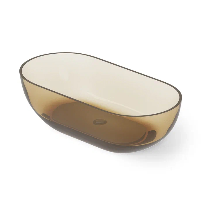Dea Design Shadow Ванна 178x88x52см., отдельностоящая, Glasstech, прозрачная смола, цвет: classic green