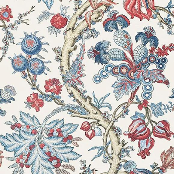 Обои Thibaut T10845 Chatelain Blue and Red