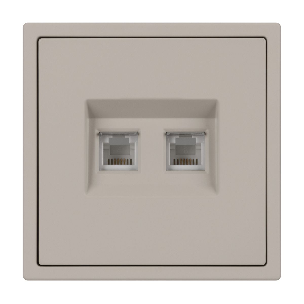 Розетка телефонная двойная софт-тач кашемир Arlight SCT-MTL2-SFPL-CA (2хRJ-11, 4C) 061889(1)