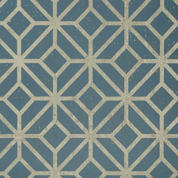 Обои Thibaut T10415 Mamora Trellis Cork Mineral on Metallic Pewter