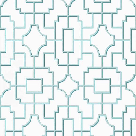 Обои Thibaut T20869 Fretwork Spa Blue