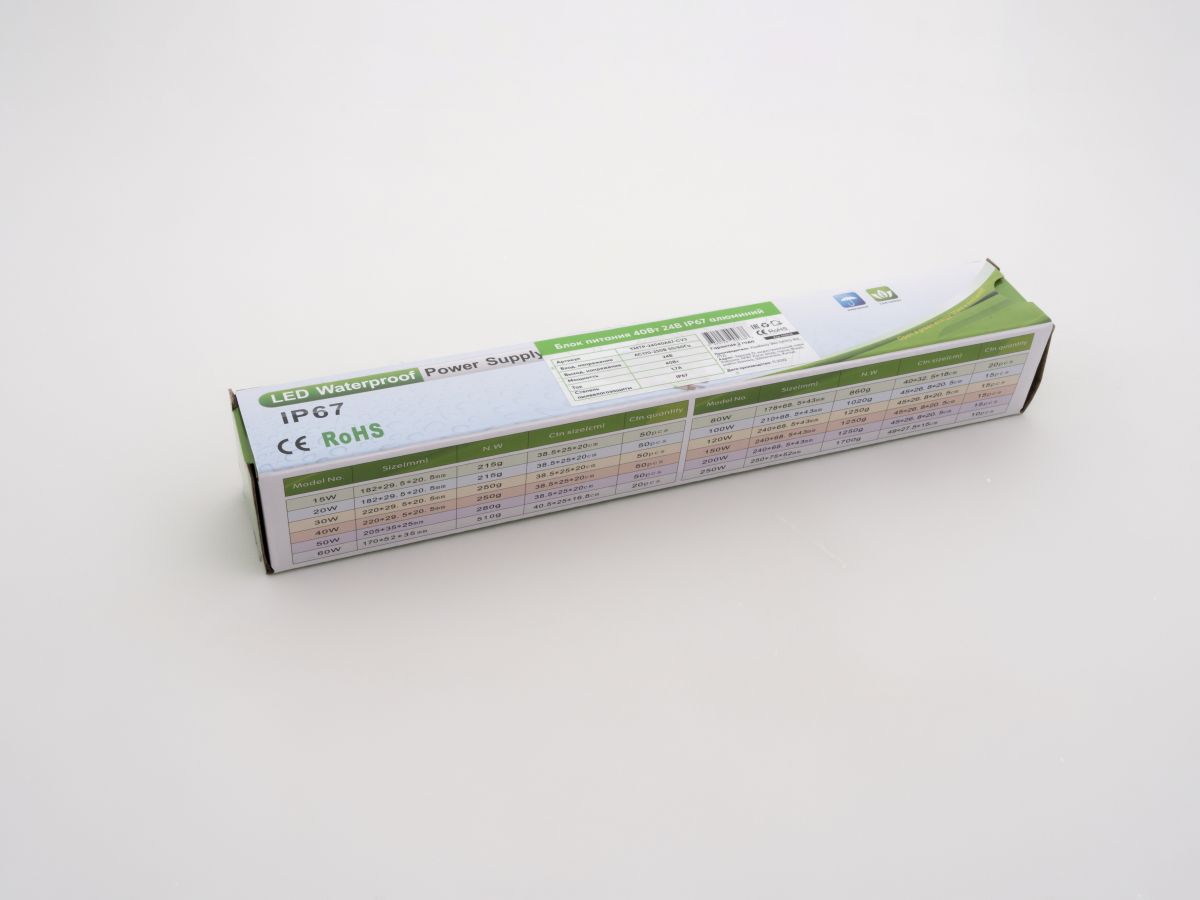 Блок питания LEDS POWER 40Вт 24В IP67 алюминий 005638
