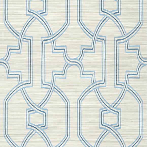 Обои Thibaut T277 Promenade Cream and Blue