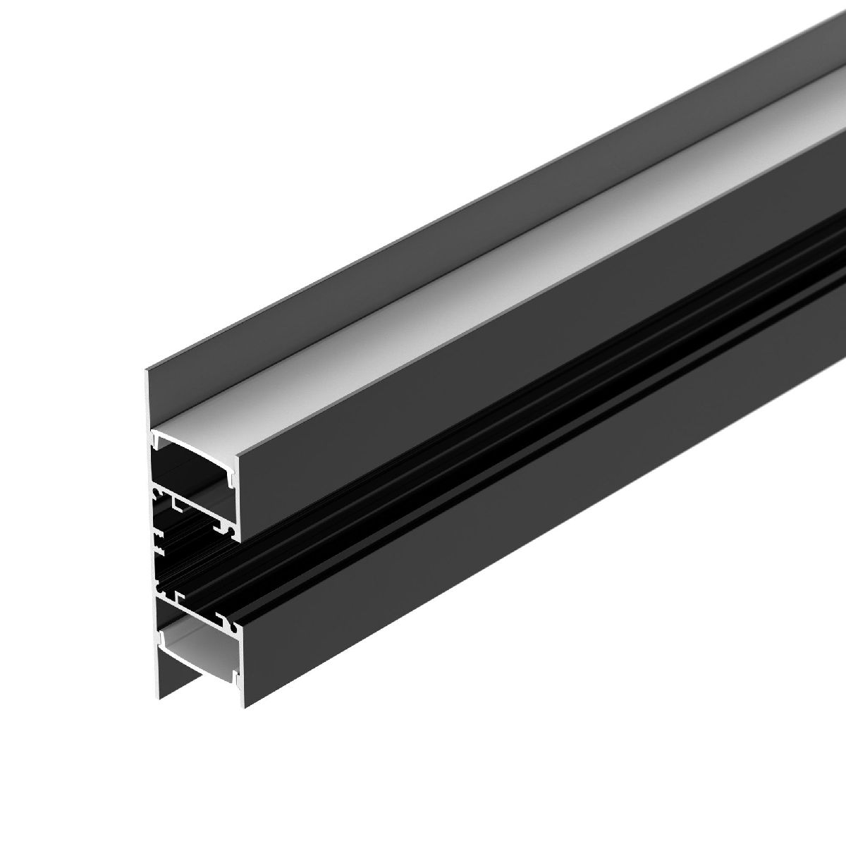 Алюминиевый профиль Arlight WALL-2575-DUAL-2000 ANOD BLACK 052332