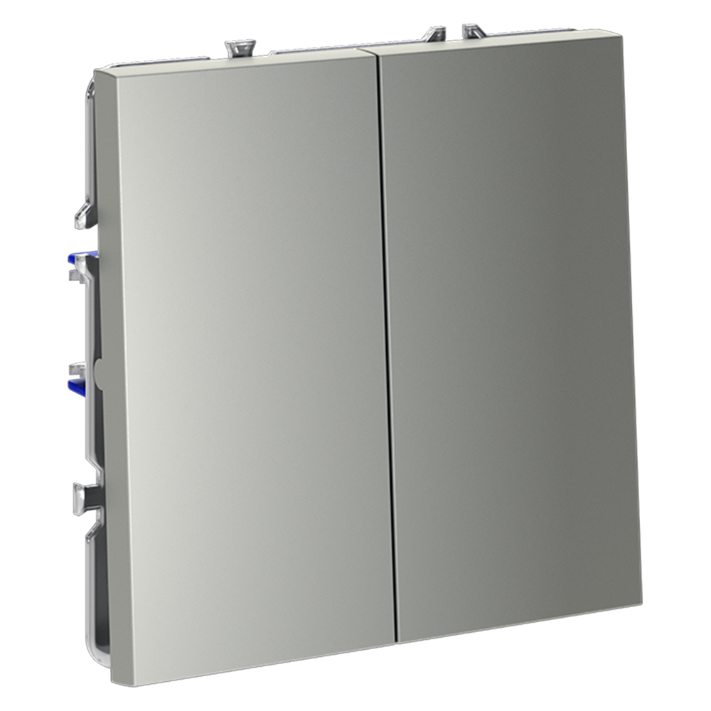 Проходной переключатель двухклавишный Voltum S70 VLS020305 (сталь)