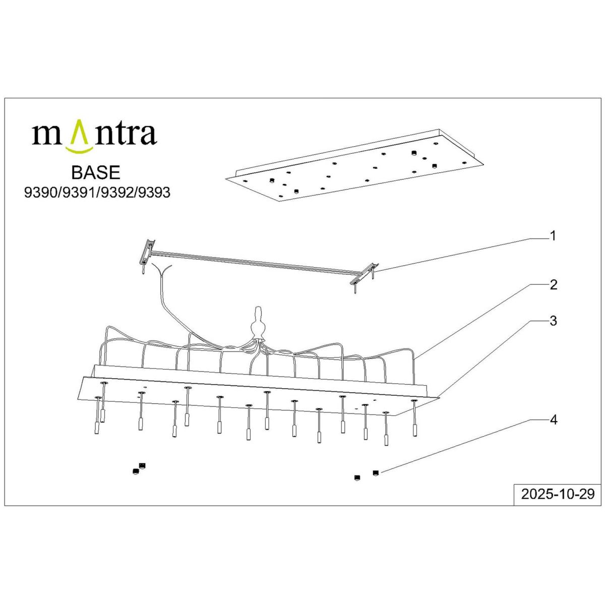 Основание потолочное 14L Mantra Modular Light Florones 9393