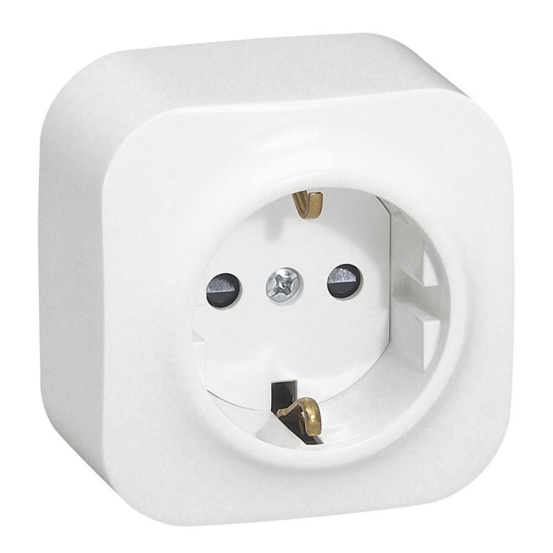 Розетка 2К+З Legrand Quteo 16A 250V с/з белая 782211