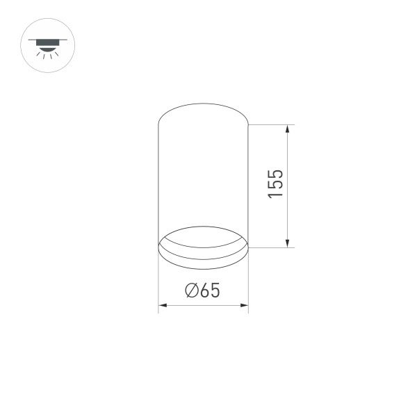 Корпус накладного светильника Arlight SP-Polo-Surface-R65 024220(1)