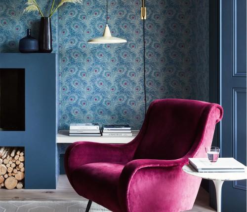 Обои Little Greene 0256CTBLUEP Carlton House Terrace Blue Plume