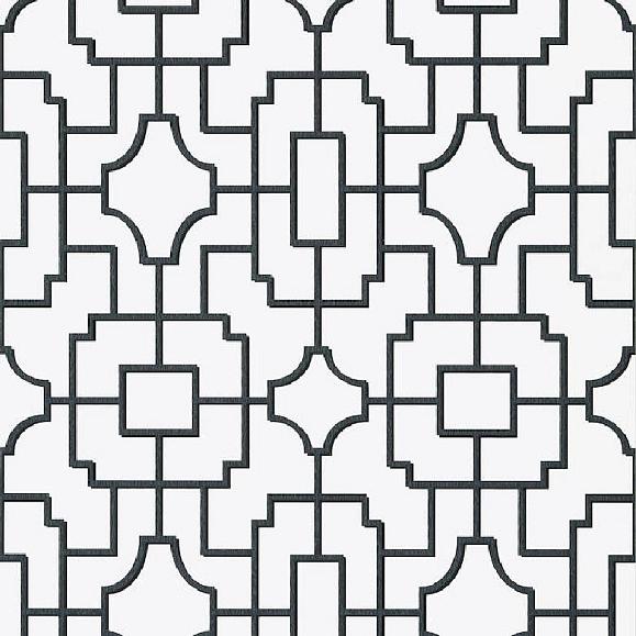Обои Thibaut T20871 Fretwork Black