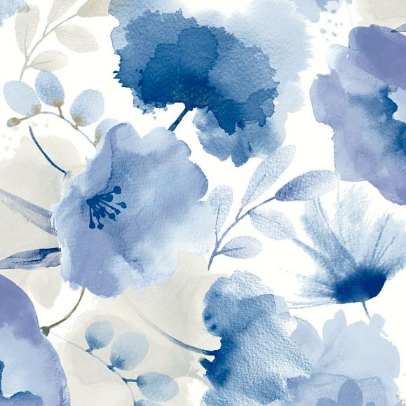 Обои York BL1773 Watercolor Bouquet Cobalt