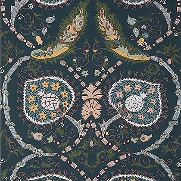 Обои Thibaut T13216 Lewis Charcoal and Bluestone