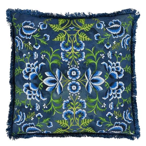 Подушка CCDG1466, Rose De Damas Embroidered, Indigo, Designers Guild 50 x 50см