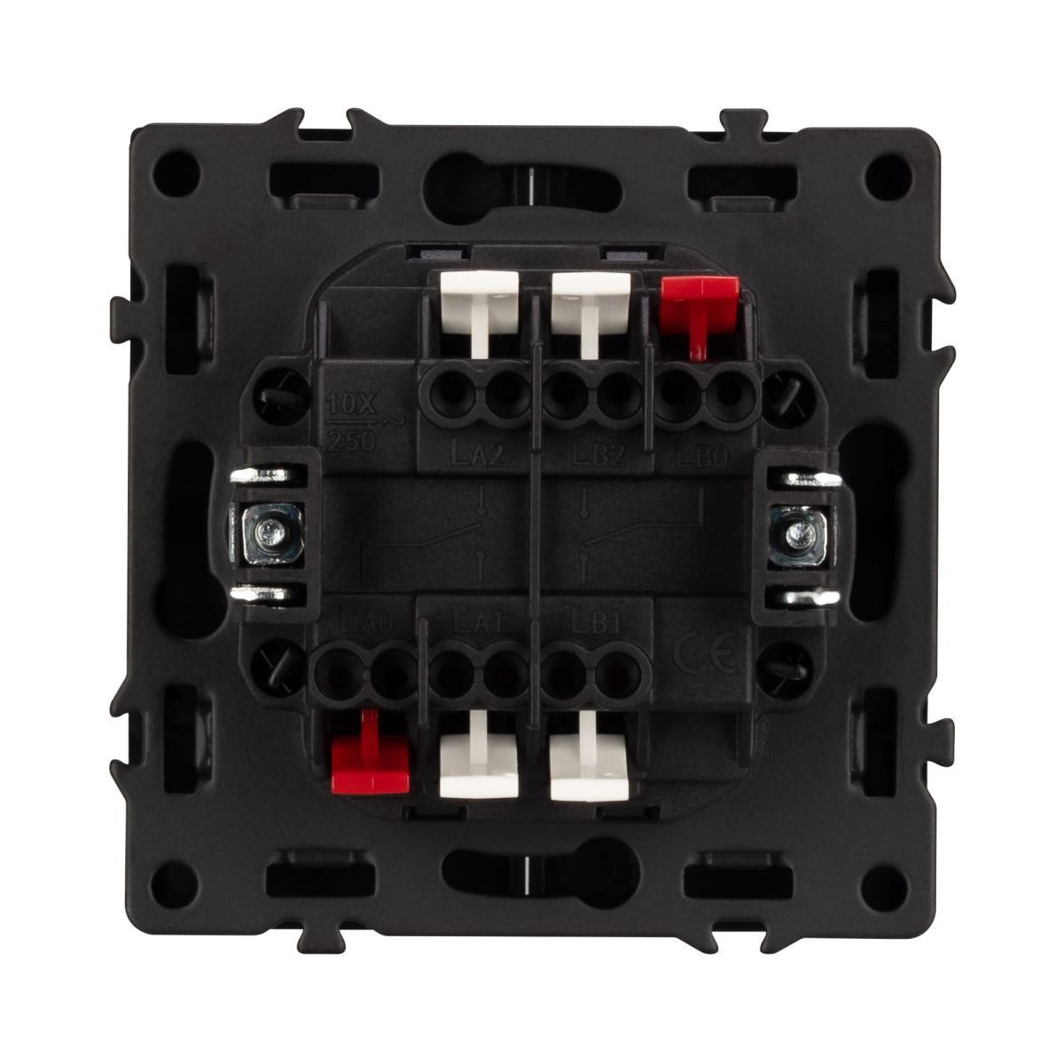 Механизм выключателя двухклавишный проходной Arlight LED SWT-NOBE-MKP2-SFPL-L-BK (230V, 10A) 054267
