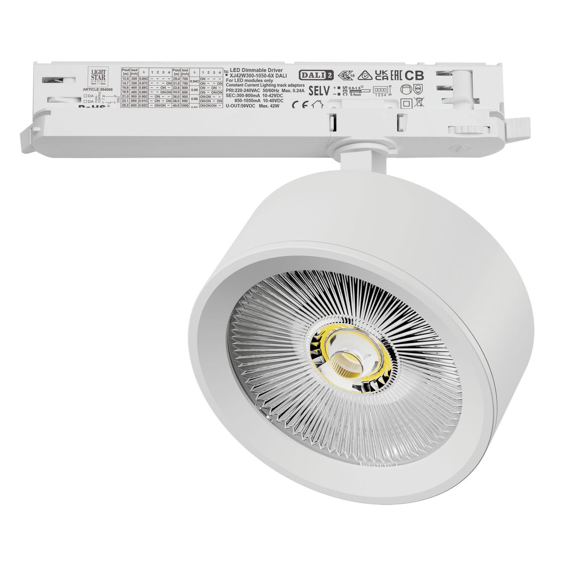 Трековый трехфазный светильник Quattro LED с управлением DALI Lightstar Alta Pro A5646DALI