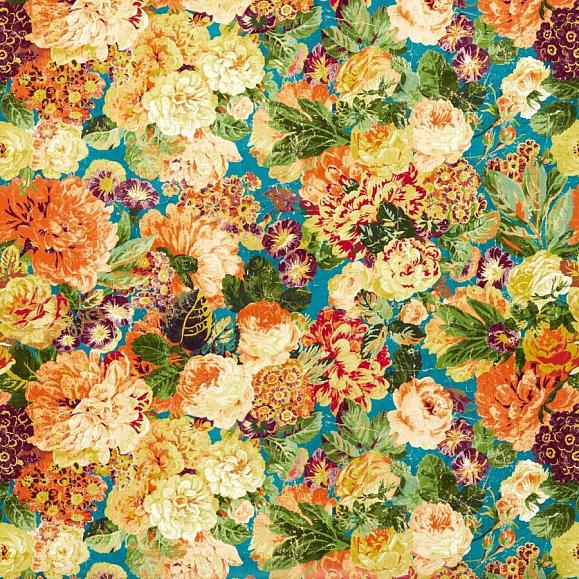 Панно Sanderson 217027 Very Rose And Peony Kingfisher/Rowan Berry