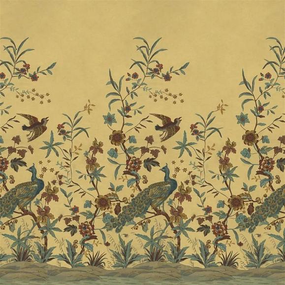 Панно John Derian PJD6013/01 Peacock Toile Scene 1 Sepia