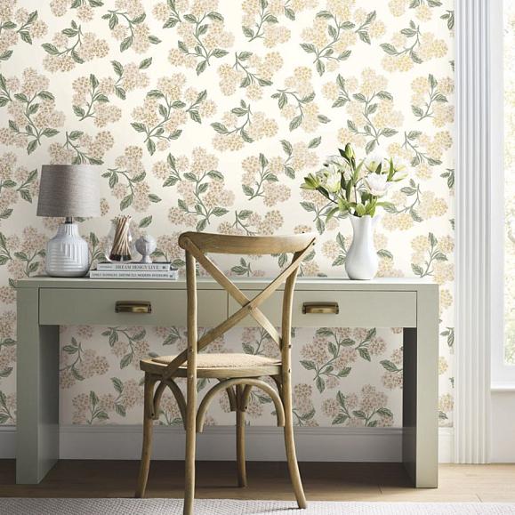 Обои York RP7393 Hydrangea White & Blush
