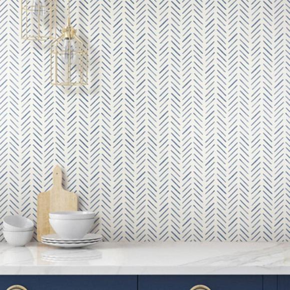 Обои York CV4455 Painted Herringbone Navy