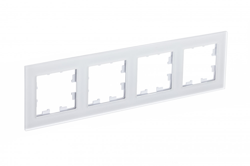 Рамка 4-ая Systeme Electric AtlasDesign Nature Матовое стекло белый ATN330104