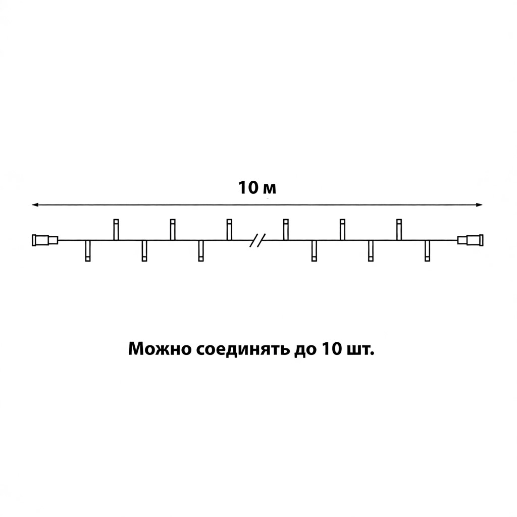 Гирлянда без вилки статическое свечение соединяемая Uniel ULD-F90PRO S10M-100/SWK WH UL-00013207