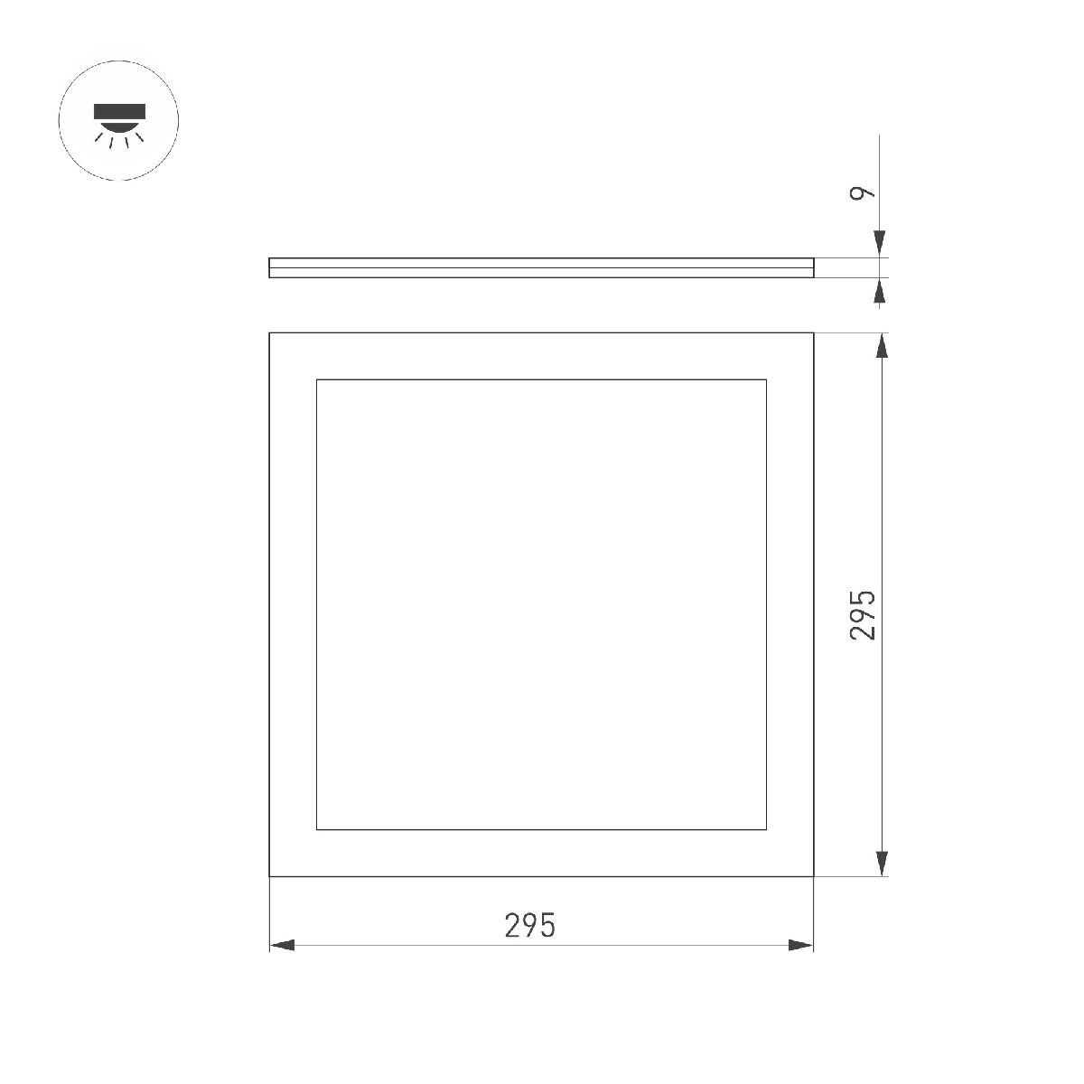 Светодиодная панель Arlight DL-INTENSO-S300x300-18W Day4000 (WH, 120 deg, CRI90, 230V) 043550