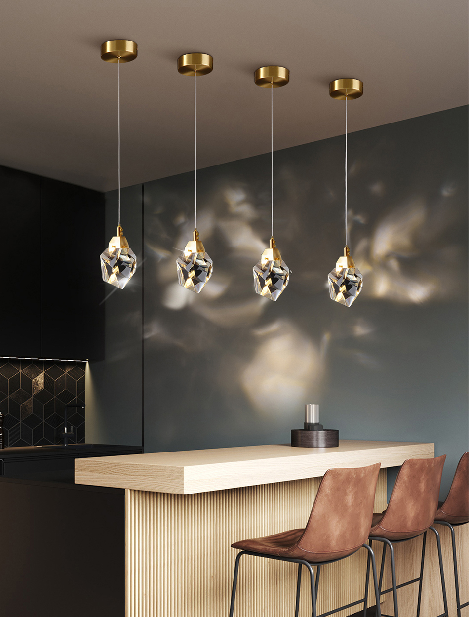 Подвесной светильник Delight Collection Crystal rock II 9701P/1 brass