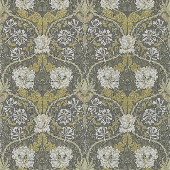 обои Morris 216827 Honeysuckle & Tulip Charcoal/Gold