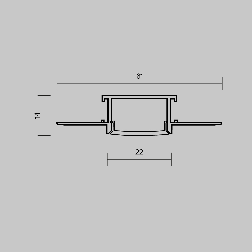 Рассеиватель для профиля 6114 Maytoni Led Strip ALM-6114-B-DF-2M 642014