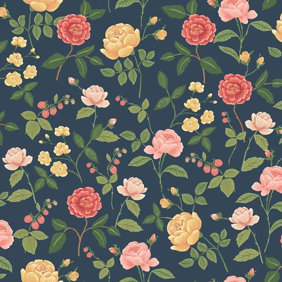 Обои York RF7544 Roses Navy