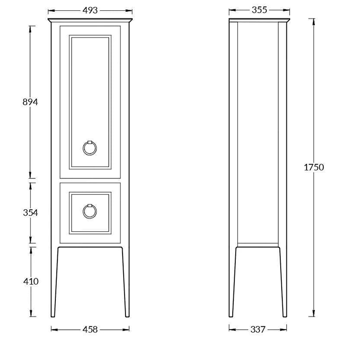 Kerama Marazzi Plaza Classic Пенал напольный 45x175см, цвет: капучино матовый