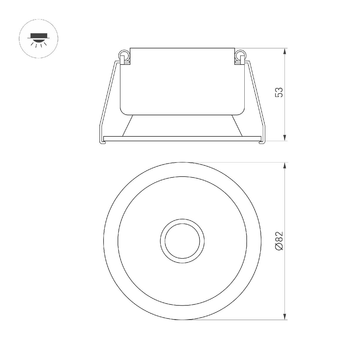 Встраиваемый светильник Arlight MS-HARBOR-R82-10W Warm3000 048282