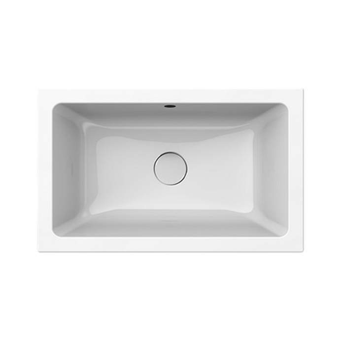 GSI Kube X Раковина прямоугольная 60х37см, встраиваемая, без отв., с переливом, цвет: белый глянцевый
