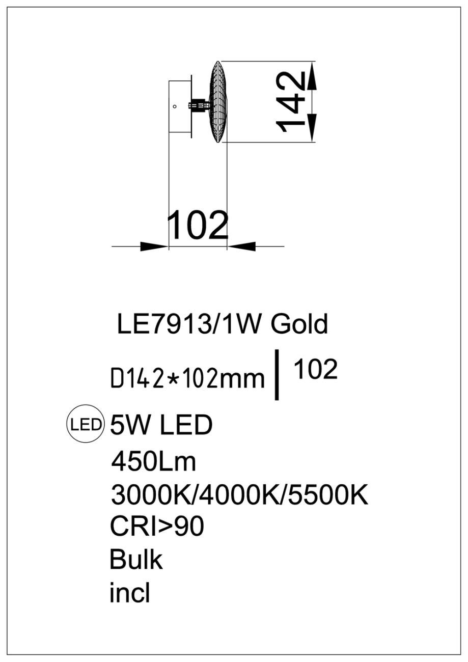 Бра Iris LE7913/1W Gold