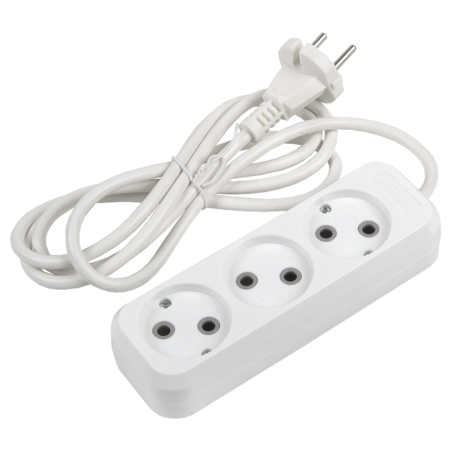 Удлинитель бытовой General GES-10-2x075-3-3m 470079