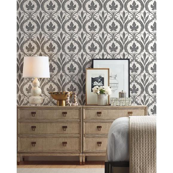 Обои York DM4926 Adirondack Damask Black/White