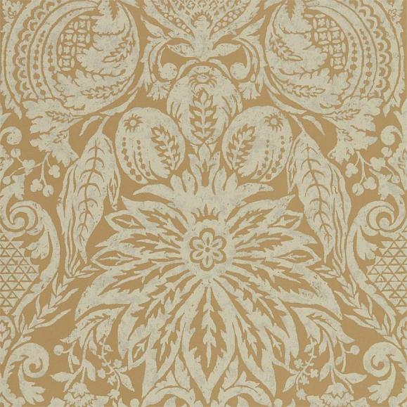 Обои Zoffany 312862 Mitford Damask Antique Gold