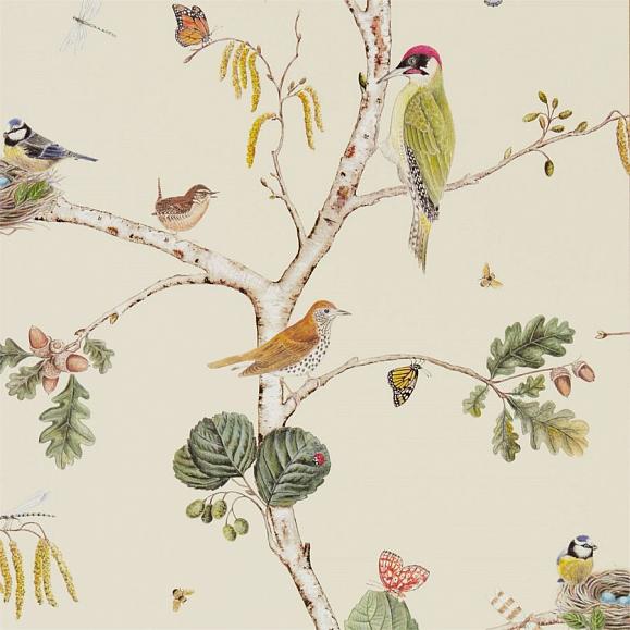 Обои Sanderson 215703 Woodland Chorus Cream/Multi