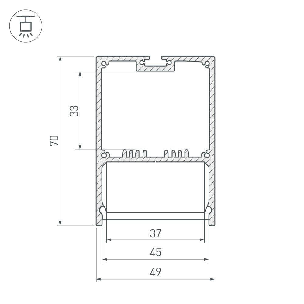 Профиль Arlight SL-LINE-4970-2000 ANOD 019297