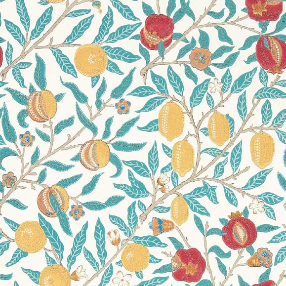 Обои Morris 217085 Fruit Green/Indigo/Madder