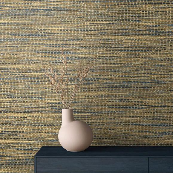 Обои Seabrook JP10325 Rina Faux Grasscloth Antique Gold
