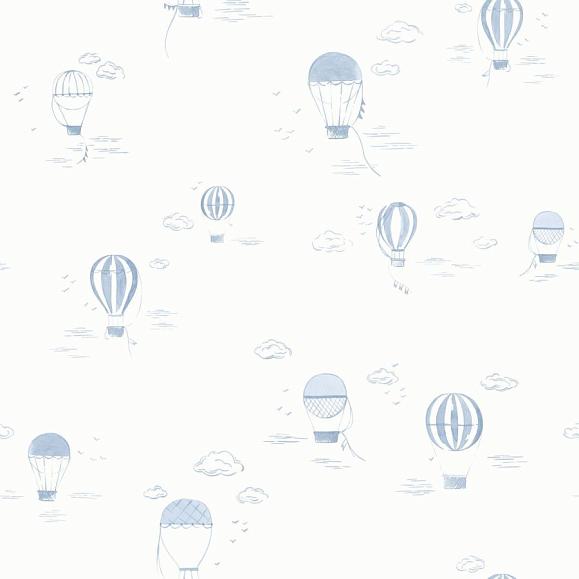 Обои Casadeco 200856666 Balloons In The Clouds Bleu doux