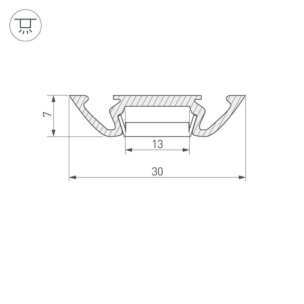 Профиль Arlight PHS-A-2000 ANOD 013215