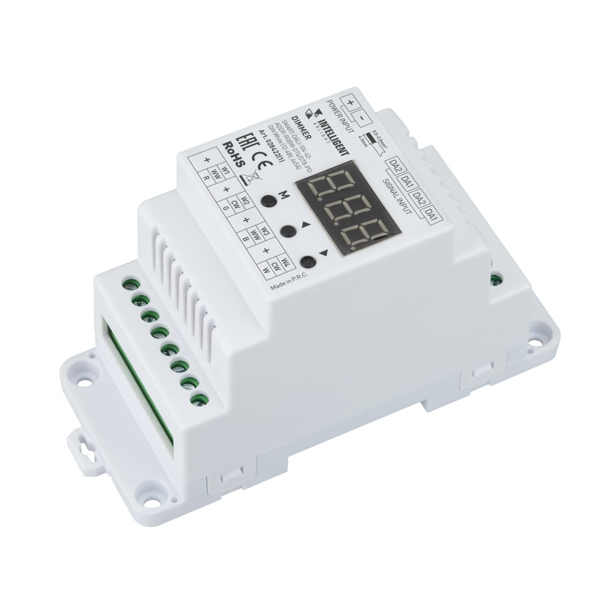 Диммер Arlight SMART-DALI-104-62-ADDR-RGBW-DT6/DT8-PD-DIN White (12-48V, 4x5А)  (IARL, IP20 Пластик) 028422(1)