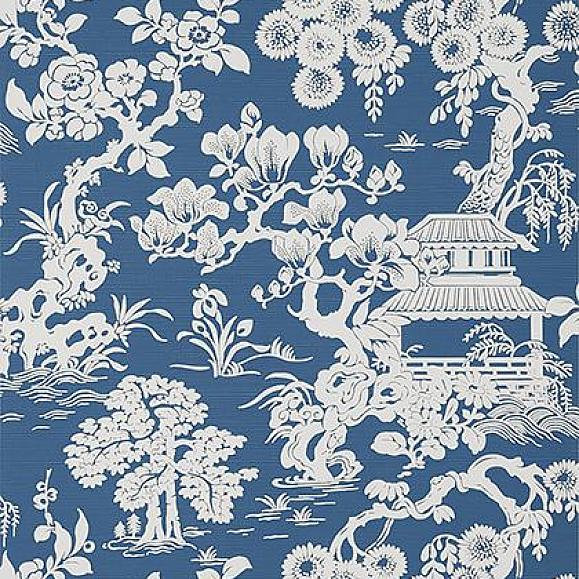 Обои Thibaut T13306 Japanese Garden Wedgewood