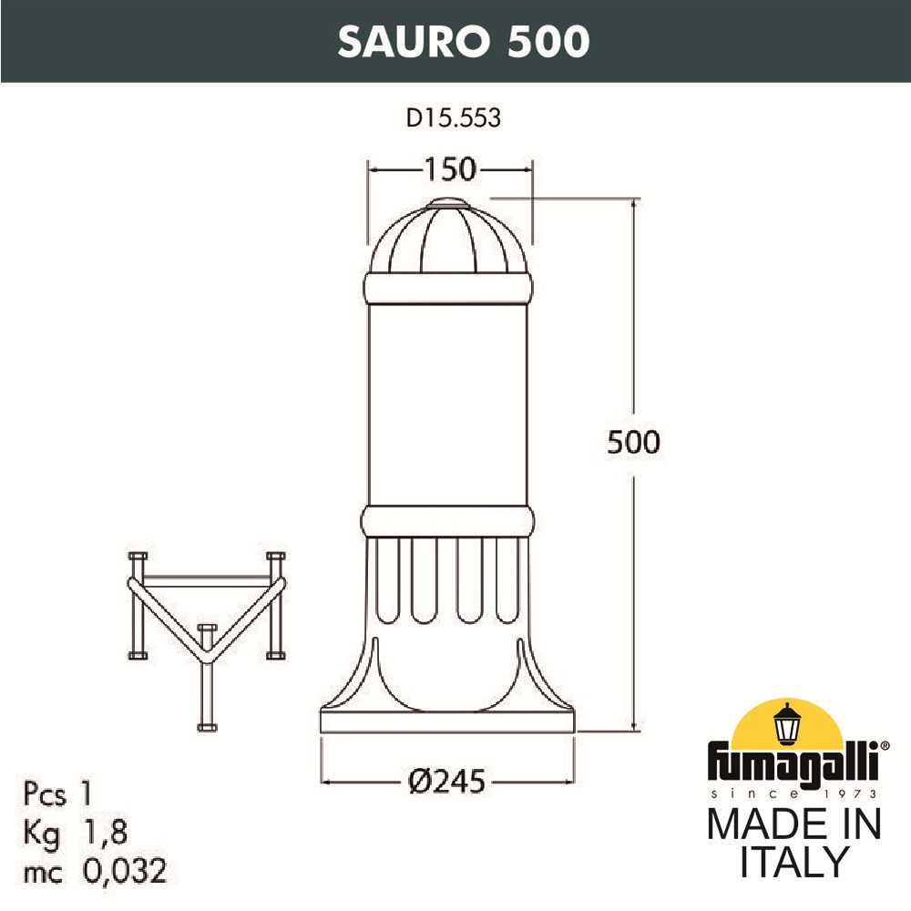 Ландшафтный светильник Fumagalli Sauro D15.553.000.BYF1R