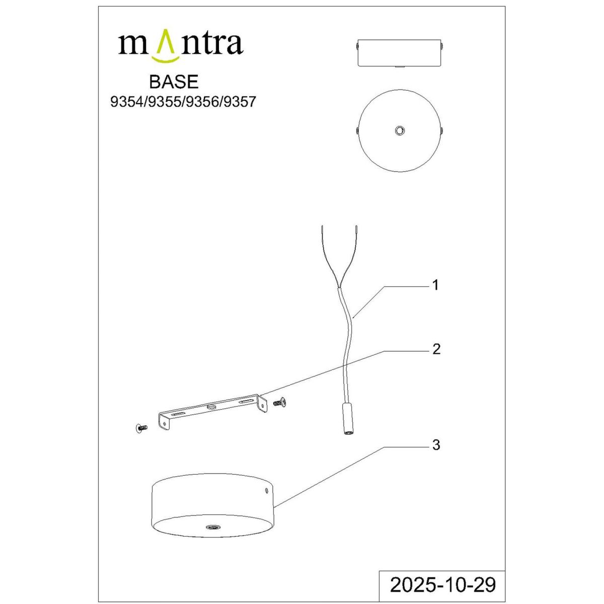 Подвесной светильник Mantra Boomerang 9354+9235 (1L)